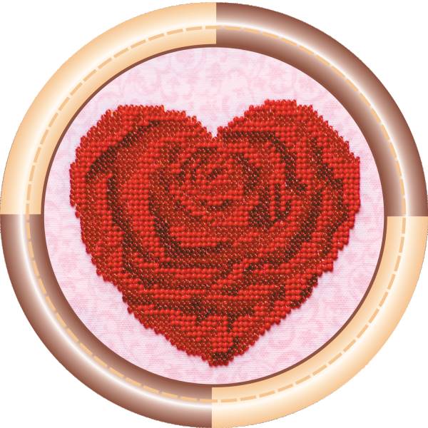 Mini Bead embroidery kit Heart DIY Embroidery Kit beadwork pattern